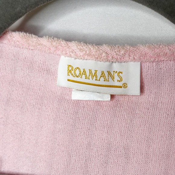Vintage Roamans Pink Lace Trim Day Robe Nightgown Dress Size 1X Textured Stripe - Picture 9 of 11